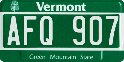 VT license plate AFQ907