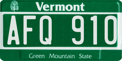VT license plate AFQ910