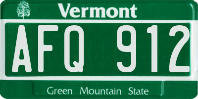 VT license plate AFQ912