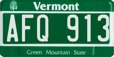 VT license plate AFQ913