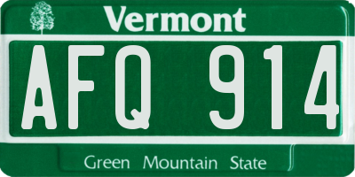 VT license plate AFQ914