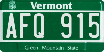 VT license plate AFQ915