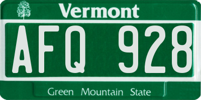 VT license plate AFQ928