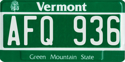 VT license plate AFQ936