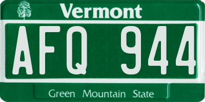 VT license plate AFQ944