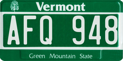 VT license plate AFQ948