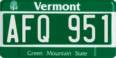 VT license plate AFQ951