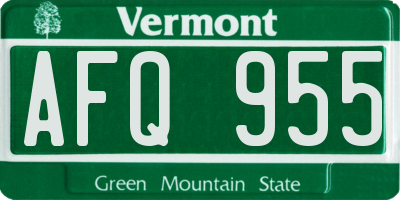 VT license plate AFQ955