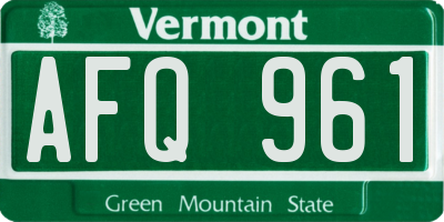 VT license plate AFQ961