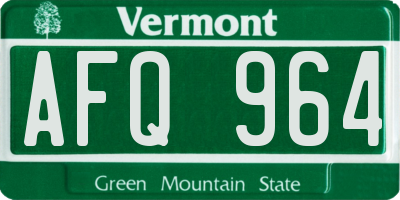 VT license plate AFQ964