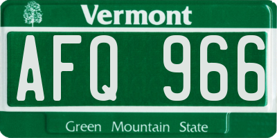 VT license plate AFQ966