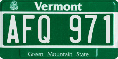 VT license plate AFQ971