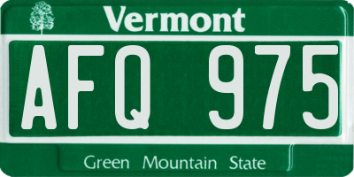 VT license plate AFQ975