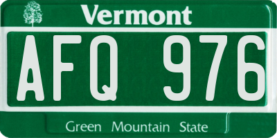 VT license plate AFQ976