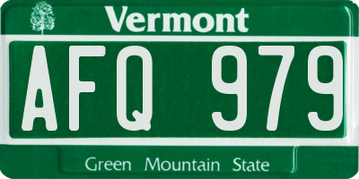 VT license plate AFQ979