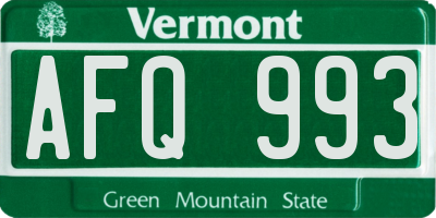 VT license plate AFQ993