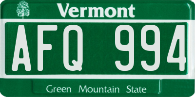 VT license plate AFQ994
