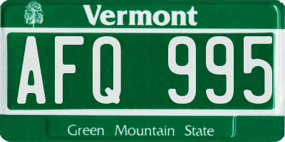 VT license plate AFQ995
