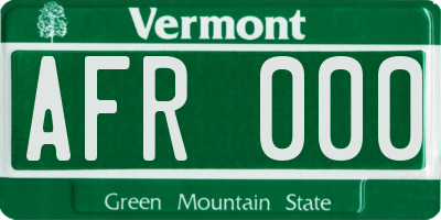 VT license plate AFR000