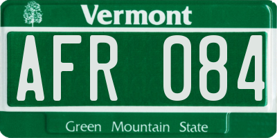 VT license plate AFR084
