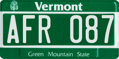 VT license plate AFR087