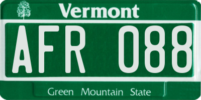 VT license plate AFR088