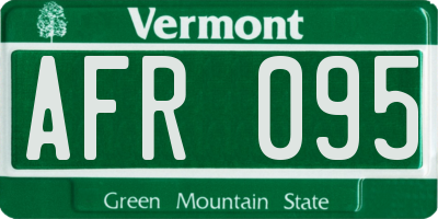 VT license plate AFR095