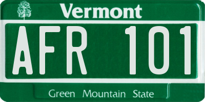 VT license plate AFR101