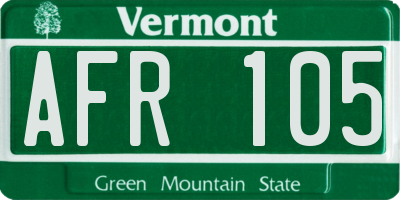 VT license plate AFR105
