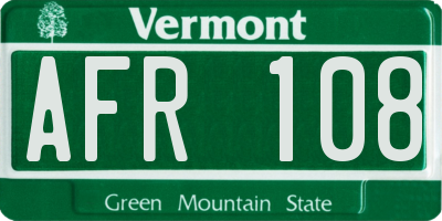 VT license plate AFR108