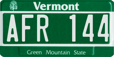 VT license plate AFR144