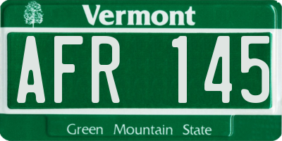 VT license plate AFR145