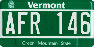 VT license plate AFR146