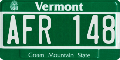 VT license plate AFR148