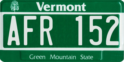 VT license plate AFR152