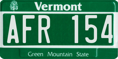 VT license plate AFR154