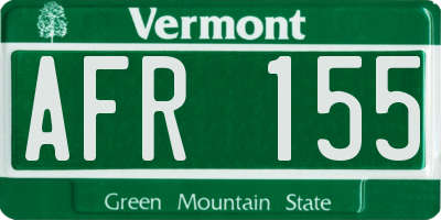 VT license plate AFR155