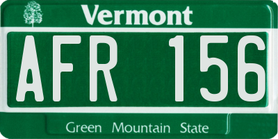 VT license plate AFR156
