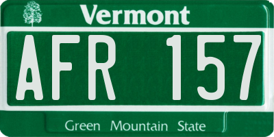 VT license plate AFR157