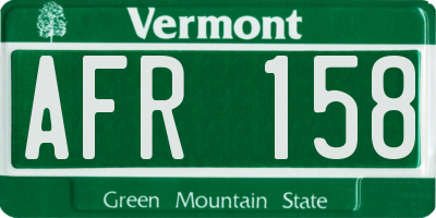 VT license plate AFR158