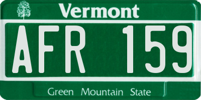 VT license plate AFR159