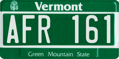 VT license plate AFR161