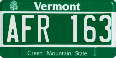 VT license plate AFR163