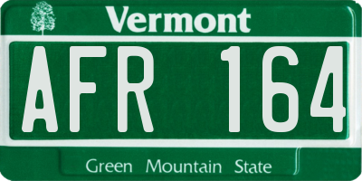 VT license plate AFR164