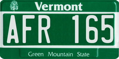 VT license plate AFR165