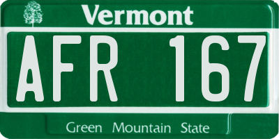 VT license plate AFR167