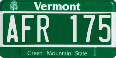 VT license plate AFR175