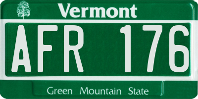 VT license plate AFR176