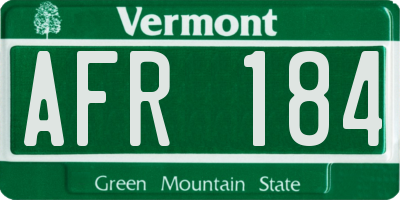 VT license plate AFR184