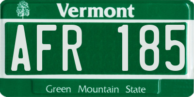 VT license plate AFR185